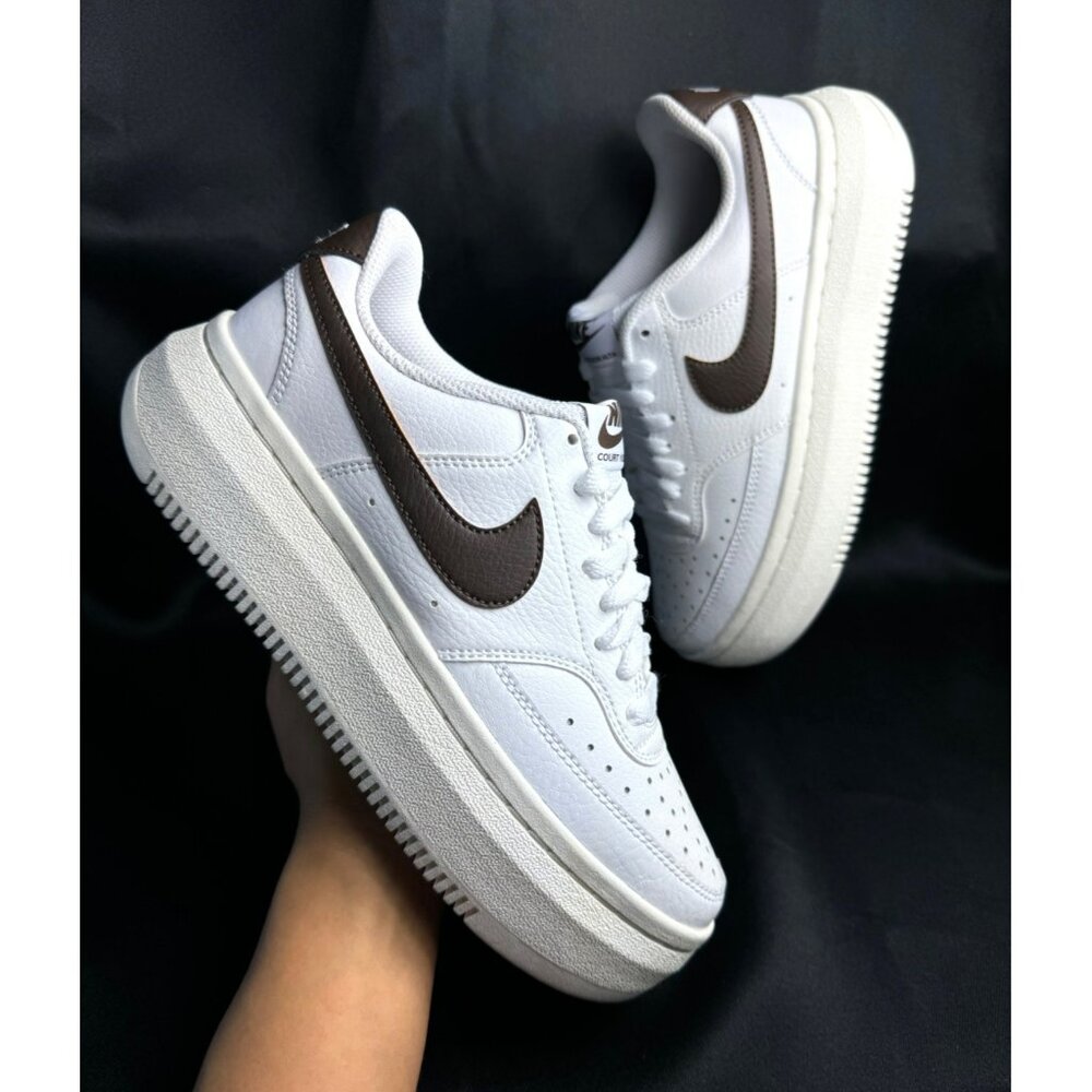 ❤️ H17-SIZE 7 WOMEN'S NIKE COURT VISION ALTA WHITE / BROWN DM0113 103